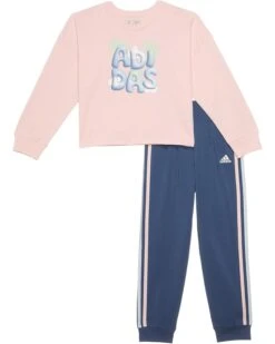adidas Kids Long Sleeve Graphic Tee Jogger Set (Toddler/Little Kid) | Kids' Sets