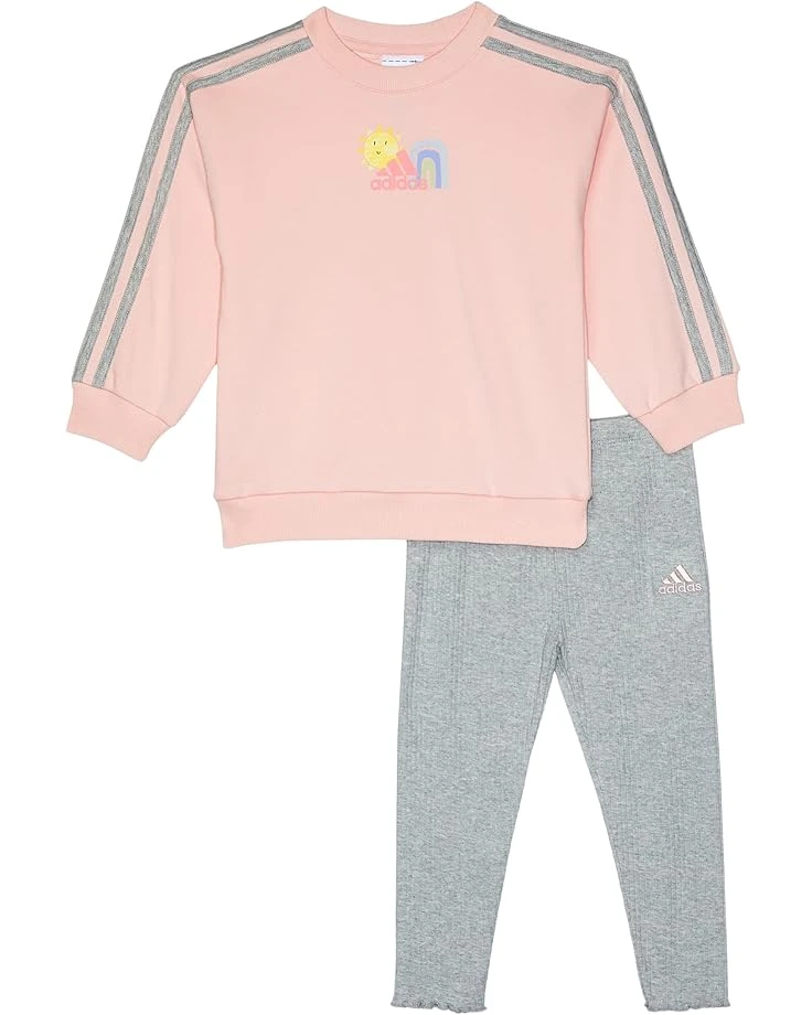 adidas Kids French Terry Crew Neck Rib Legging Set (Toddler/Little Kid) | Kids' Sets 3 adidas Kids French Terry Crew Neck Rib Legging Set (Toddler/Little Kid) | Kids' Sets