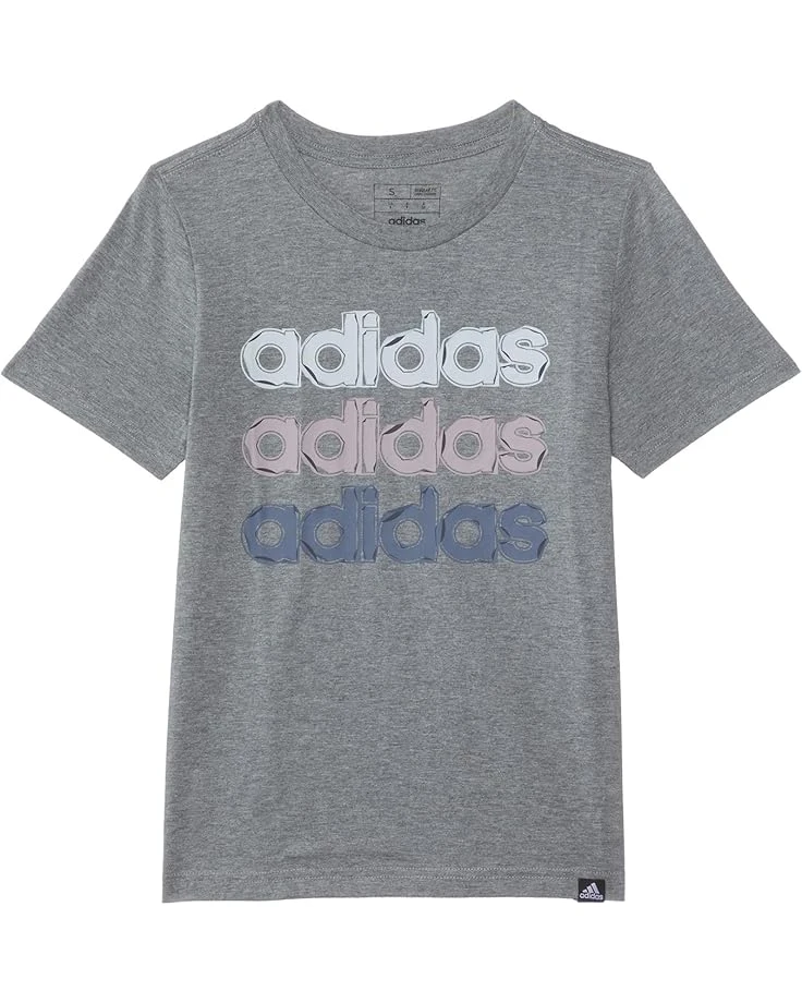 adidas Kids SS Linear Stack Hthr Tee(Big Kid) | Shirts & Tops 3 adidas Kids SS Linear Stack Hthr Tee(Big Kid) | Shirts & Tops