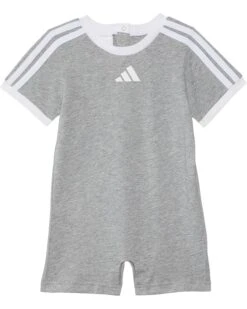 adidas Kids 3S Logo Heather Romper (Infant) | Jumpsuits & Rompers