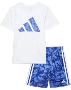 adidas Kids Poly C Tee Aop 3S Short Set(Toddler/Little Kid) | Shorts