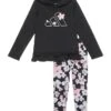 adidas Kids Ruffle Melange Top Aop Legging Set (Toddler/Little Kid) | Kids' Sets