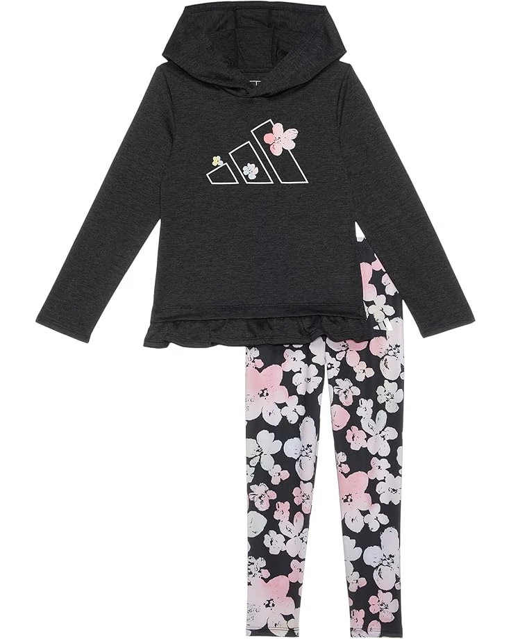 adidas Kids Ruffle Melange Top Aop Legging Set (Toddler/Little Kid) | Kids' Sets 3 adidas Kids Ruffle Melange Top Aop Legging Set (Toddler/Little Kid) | Kids' Sets