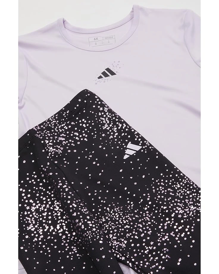 adidas Kids Cross Over Melange Top Foil AOP Legging Set (Toddler/Little Kid) | Kids' Sets 4 adidas Kids Cross Over Melange Top Foil AOP Legging Set (Toddler/Little Kid) | Kids' Sets - Image 2