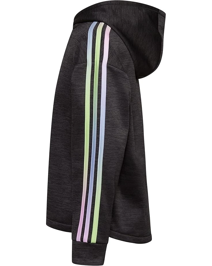 adidas Kids 3-Stripes Hooded Game&Go Poly Melange Fleece Pullover (Toddler/Little Kids) | Hoodies & Sweatshirts 4 adidas Kids 3-Stripes Hooded Game&Go Poly Melange Fleece Pullover (Toddler/Little Kids) | Hoodies & Sweatshirts - Image 2