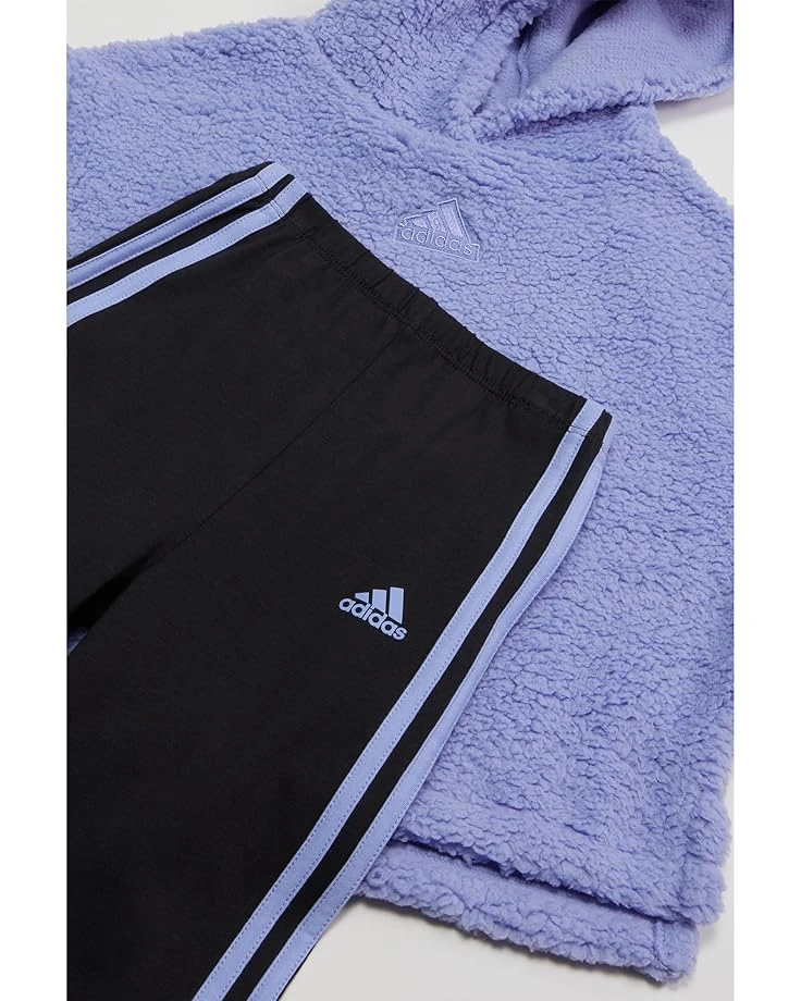 adidas Kids Long Sleeves Hooded Sherpa Legging Set (Toddler/Little Kid) | Kids' Sets 4 adidas Kids Long Sleeves Hooded Sherpa Legging Set (Toddler/Little Kid) | Kids' Sets - Image 2