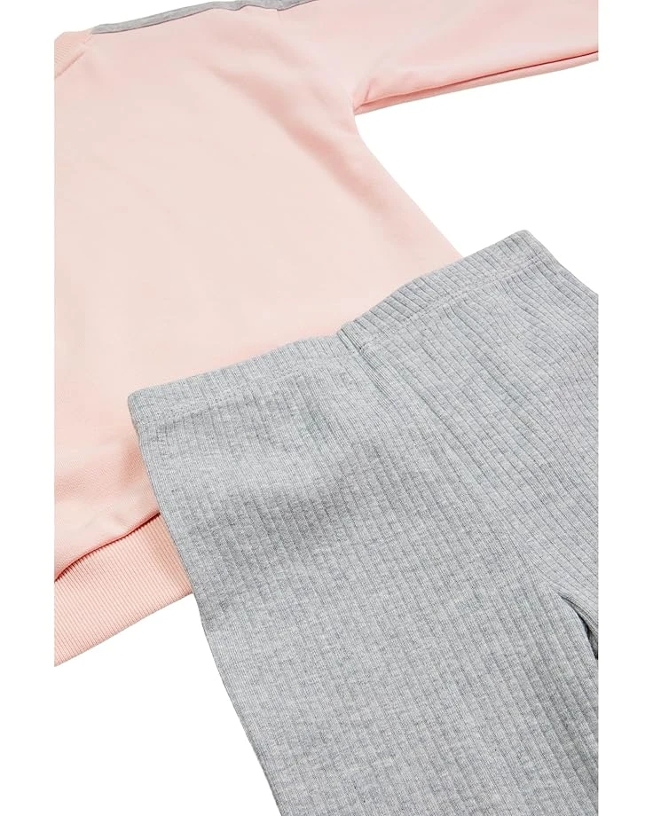 adidas Kids French Terry Crew Neck Rib Legging Set (Toddler/Little Kid) | Kids' Sets 4 adidas Kids French Terry Crew Neck Rib Legging Set (Toddler/Little Kid) | Kids' Sets - Image 2