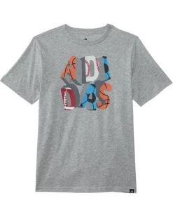 adidas Kids Lineage Dimension Heather Tee (Big Kids) | Shirts & Tops
