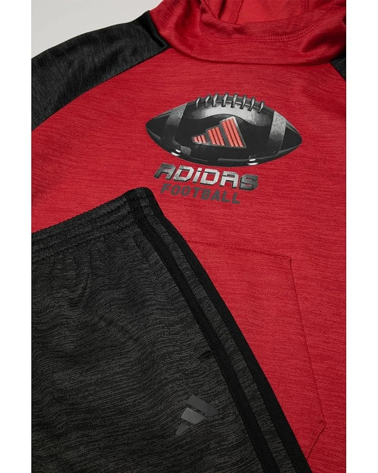 adidas Kids Poly Melange Fleece Hooded Pullover Set (Toddler/Little Kid) | Kids' Sets 4 adidas Kids Poly Melange Fleece Hooded Pullover Set (Toddler/Little Kid) | Kids' Sets - Image 2